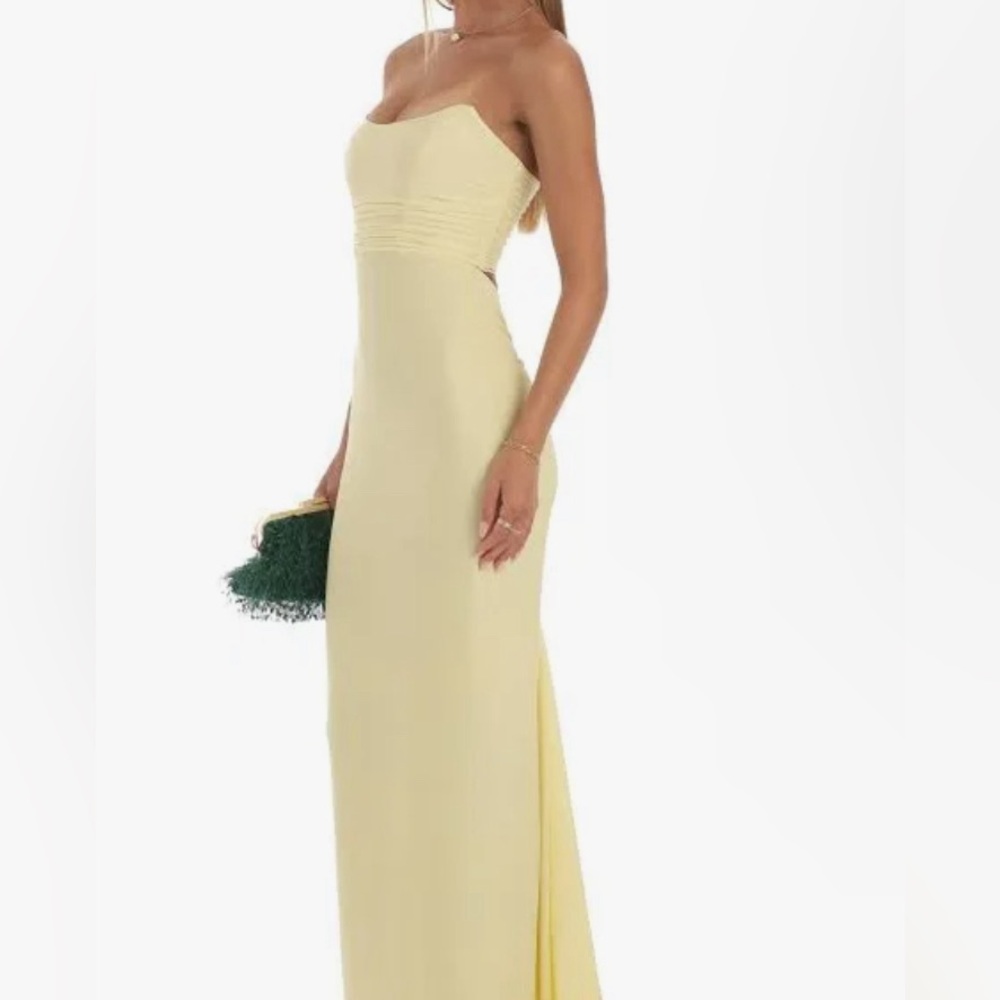 BRAND NEW Lucy in The Sky Corset Strapless Dress yellow XS